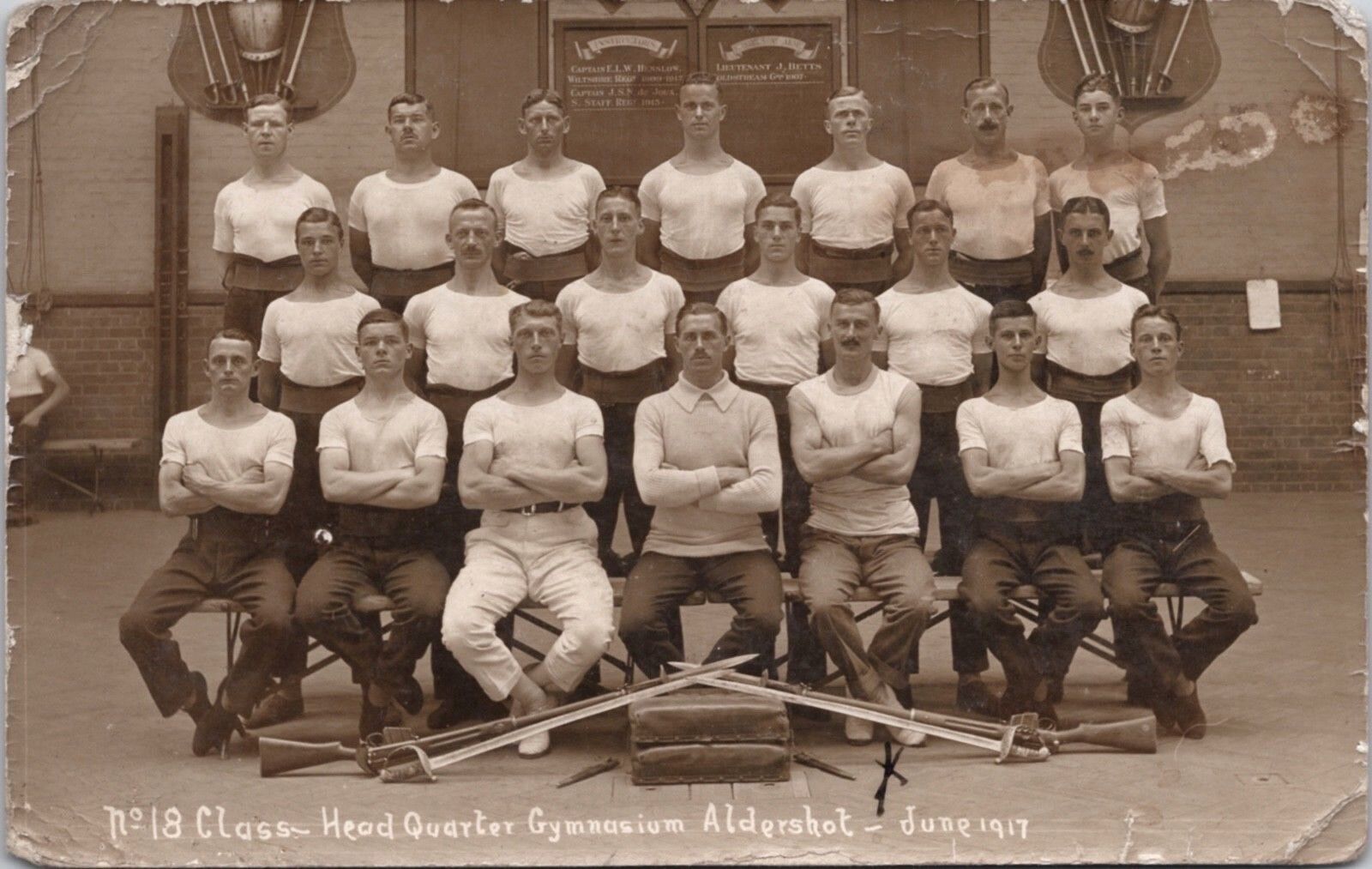 Aldershot England UK Gymnasium Men Military Training ? c1917 RPPC Postcard E20