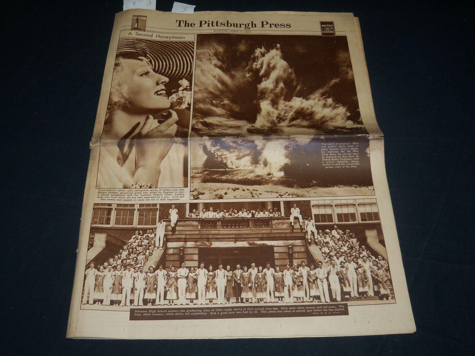 1936 JUNE 7 PITTSBURGH PRESS SUNDAY GRAVURE - DEMPSEY BIGGEST FIGHTS - NP 4539