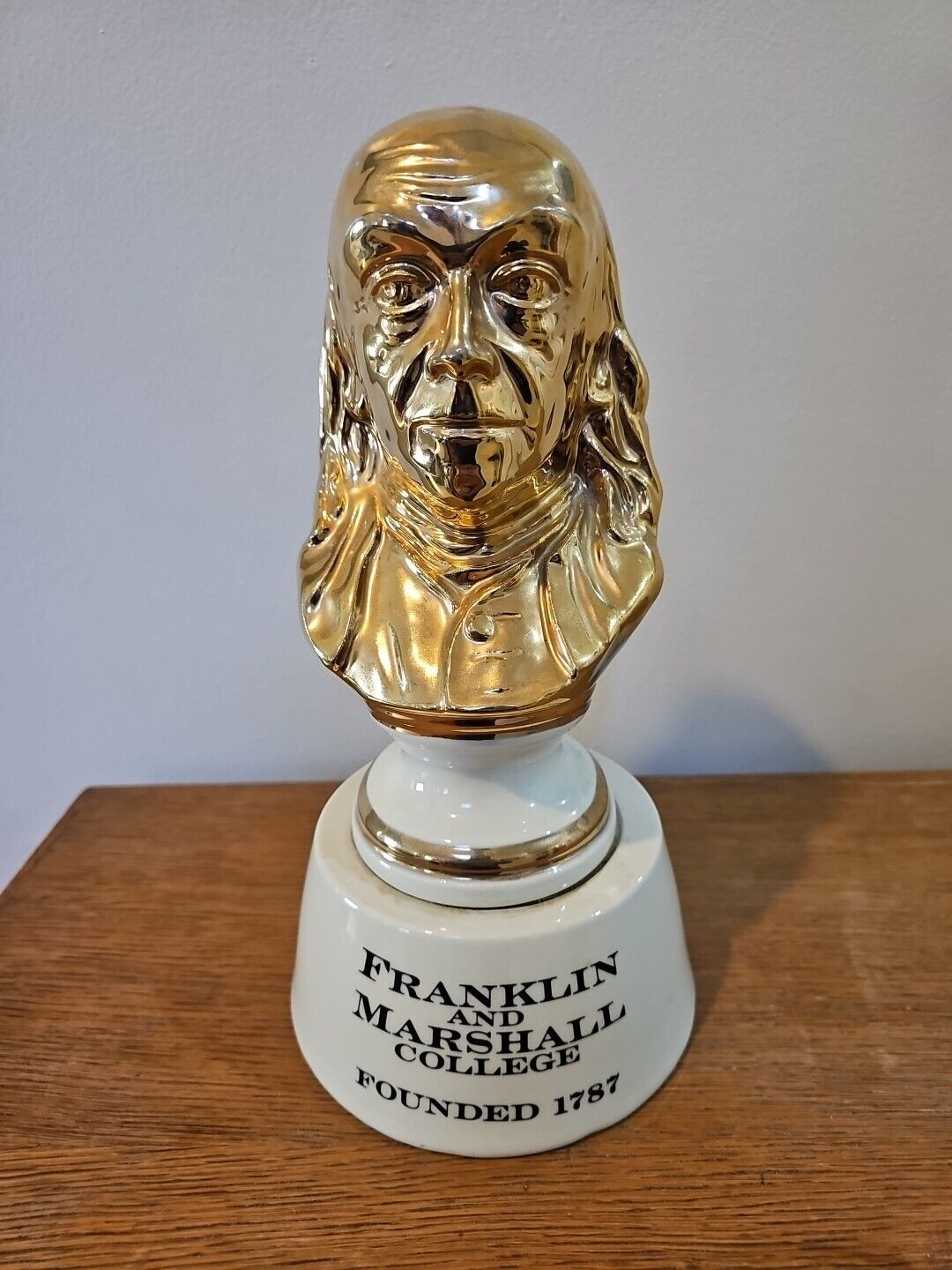 Rare Franklin And Marshall College Ben Franklin Bust On Wiskey Decanter
