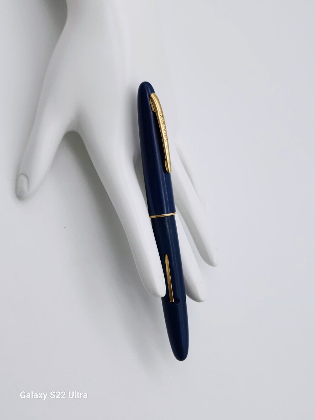 VINTAGE 14K GOLD NIB SHEAFFER'S FEATHER TOUCH #5 BLUE LEVER FILL FOUNTAIN PEN