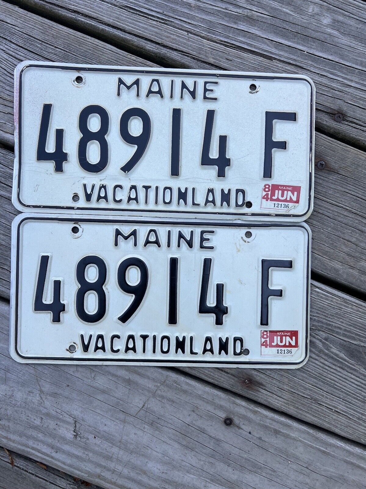 Maine 1984 Pair License Plate 1984 Pair  Maine License Plates