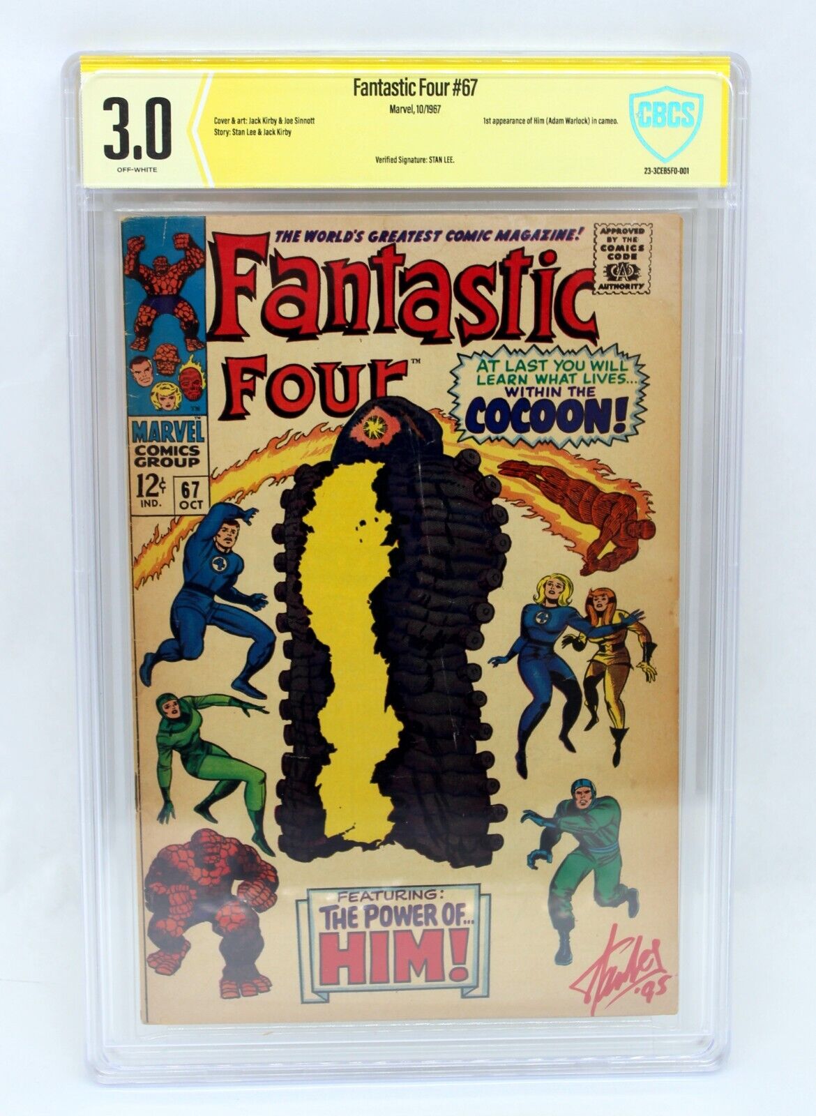 Fantastic Four #67 Comic Book Marvel 10/1967 Signed By Stan Lee - CBCS 3.0