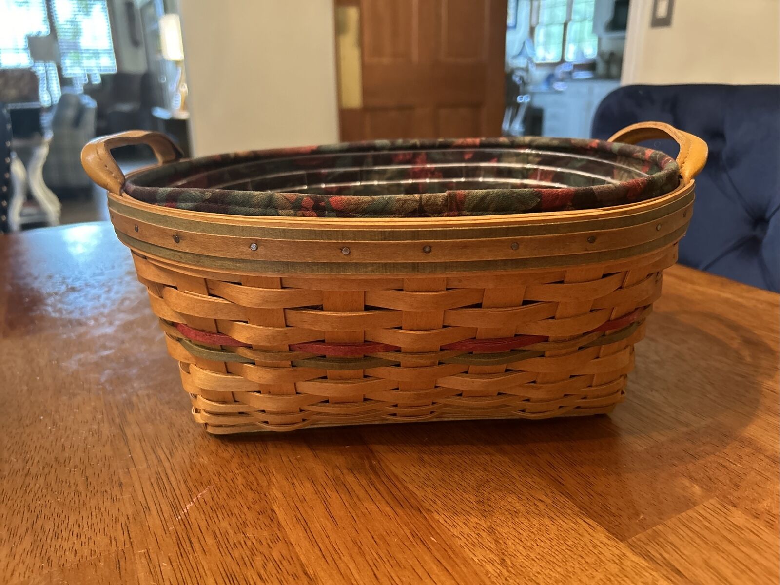 Longaberger 2001 Autumn Reflections Lg Daily Blessing Basket, Liner & Protector