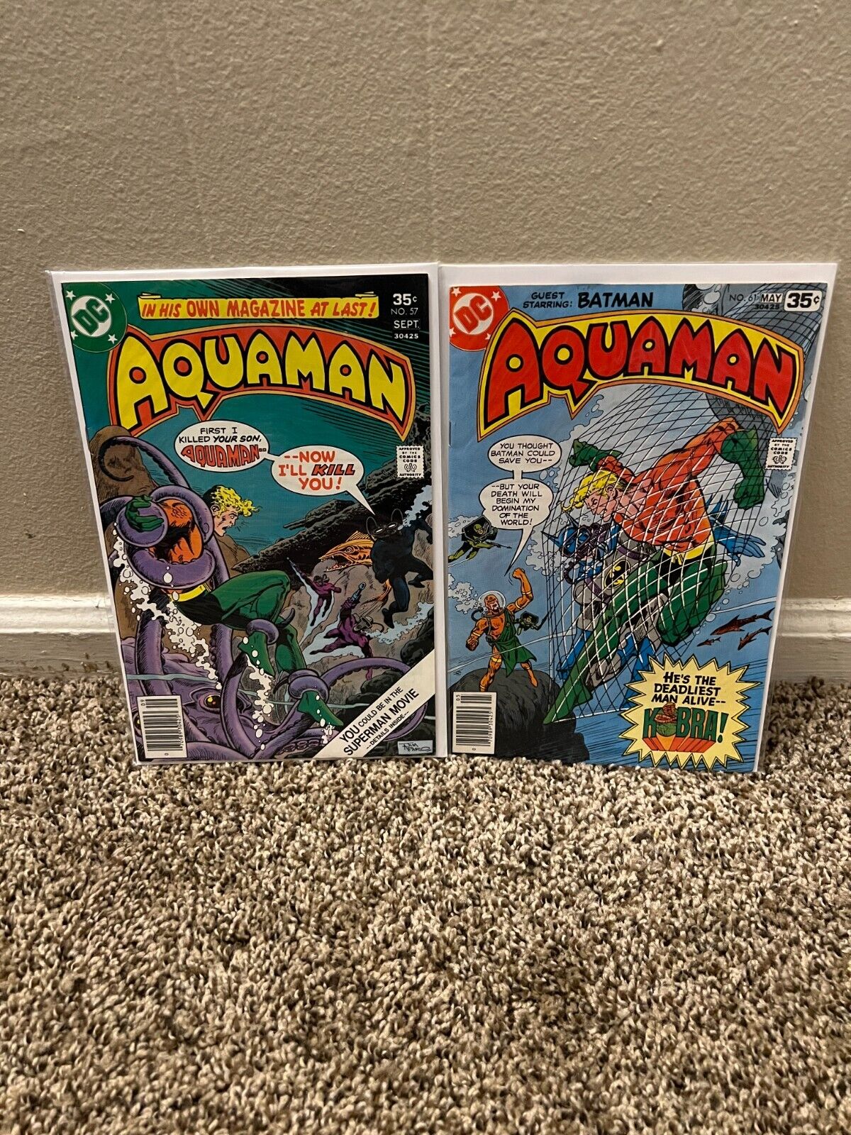 Aquaman #57 and #58 (1977) Comic Book Lot
