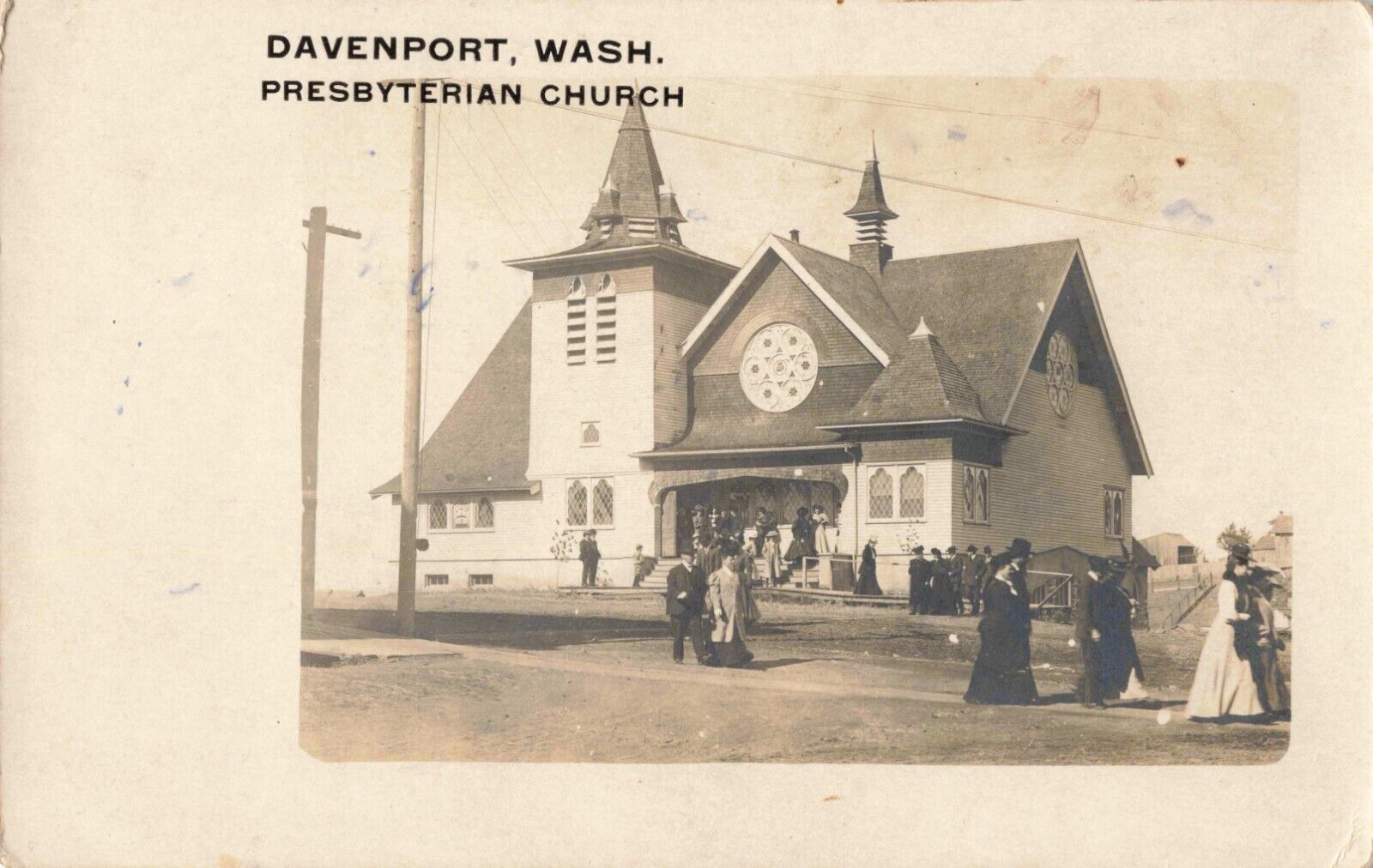 Presbyterian Church Davenport Washington WA c1905 Real Photo RPPC