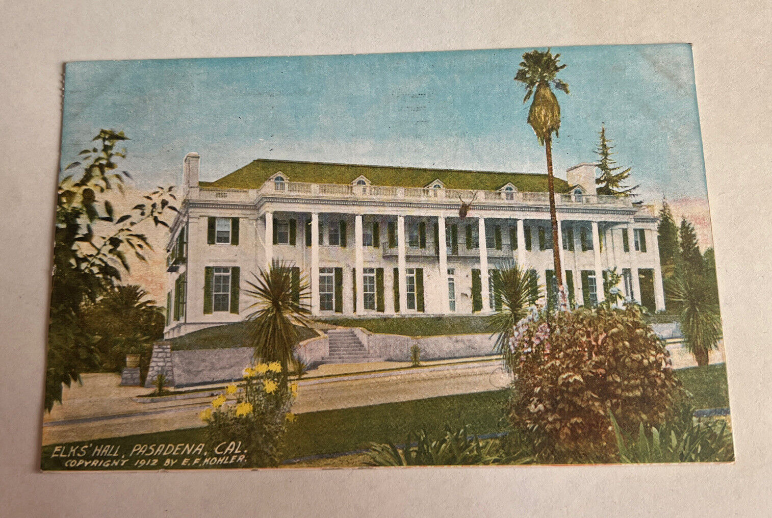 1912 Elks Hall PASADENA, California Postcard