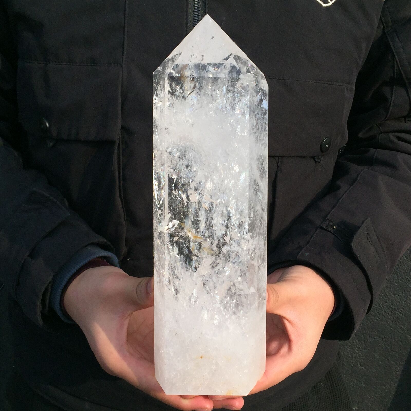 4.2LB top natural clear quartz obelisk crystal point wand healing MXA5455