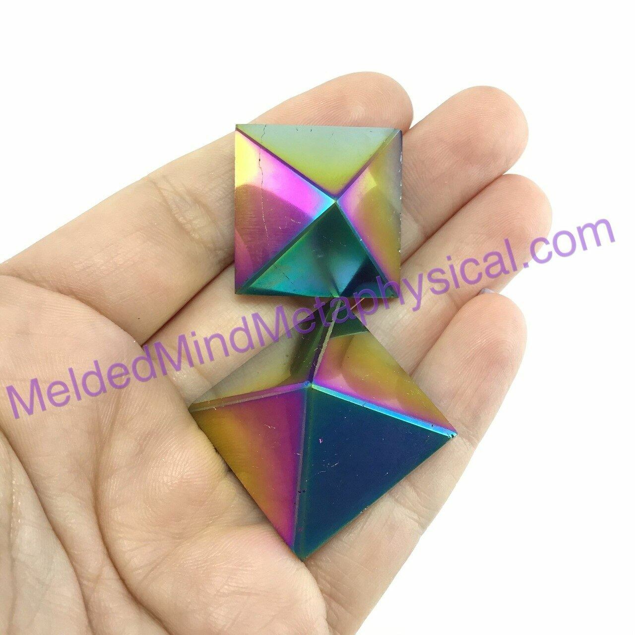 MeldedMind264 One (1) Titanium Aura Pyramid 18mm Decor Display Healing