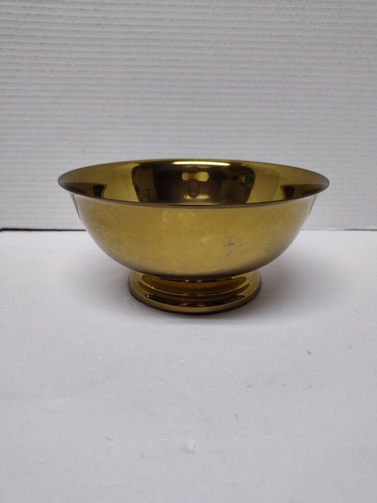 Vintage BALDWIN BRASS Serving Pedestal Footed Bowl Forged in America USA 8\