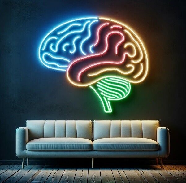 Human Brain neon sign, lamp decor for wall Human Brain, Human Brain (size 25