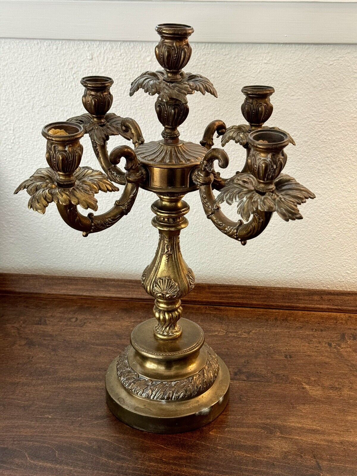 Hollywood Regency Vintage Baroque Style Brass Candelabra Amazing