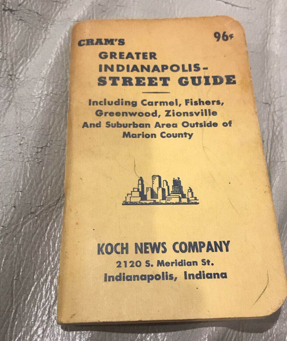 VINTAGE CRAM’S GREATER INDIANAPOLIS STREET GUIDE KOCH NEWS COMPANY 1976