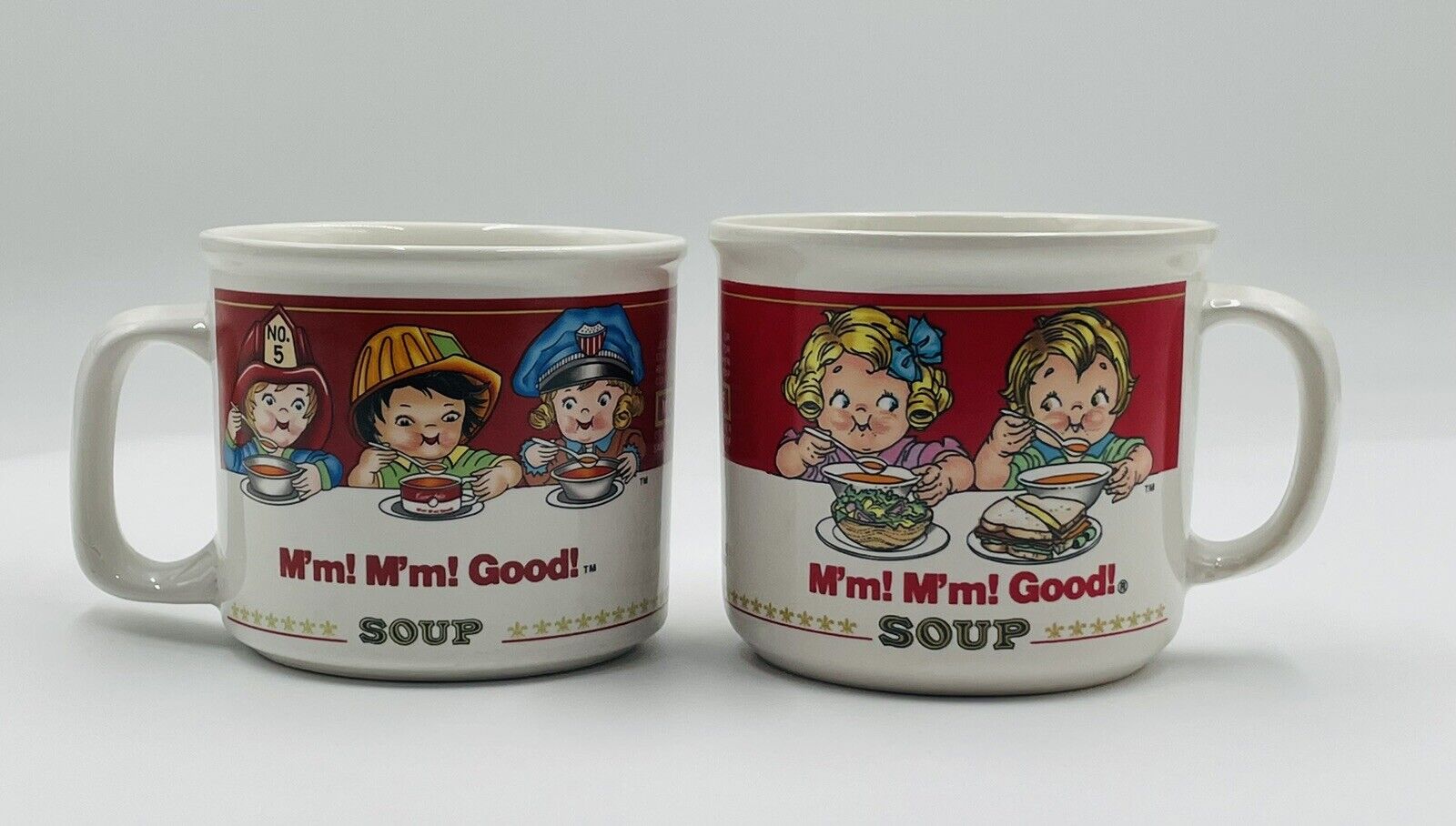Set of 2 Vintage  Campbell's Homestyle Soup Mugs (1989) 14oz