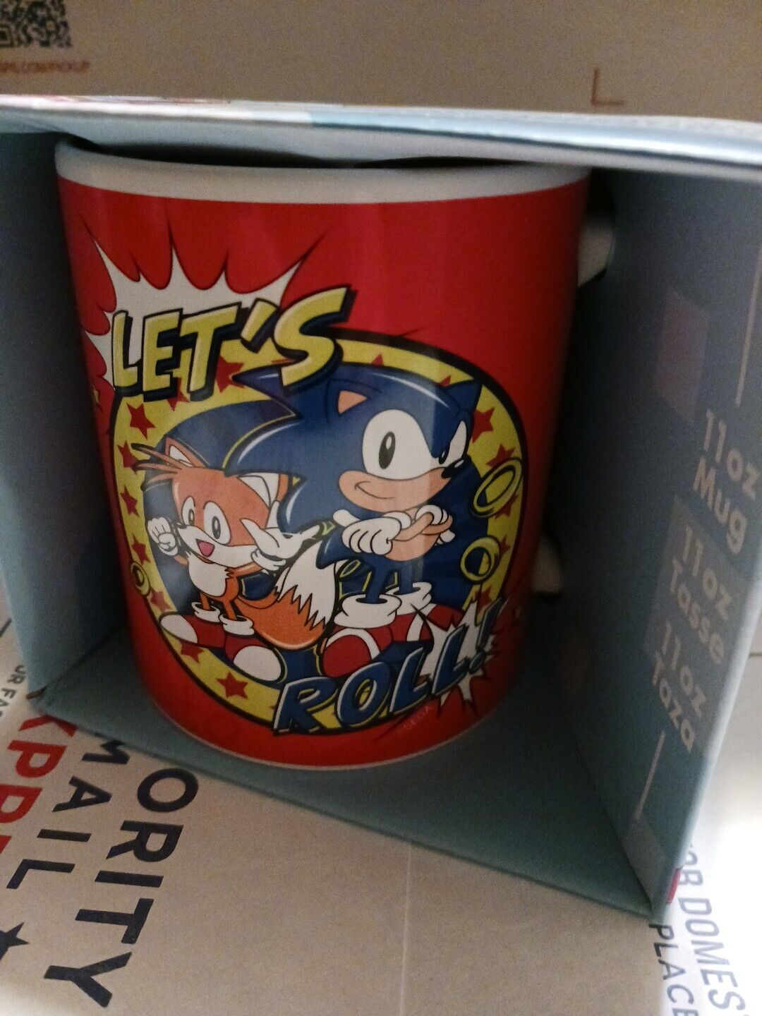 Sonic The Hedgehog Ceramic Mug Lets Roll Tails 11oz Sega Video Game Coffee