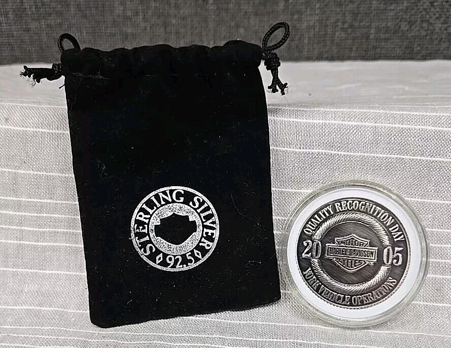 2005 Harley Davidson~ QUALITY RECOGNITION DAY COIN In Case w/Pouch York, PA