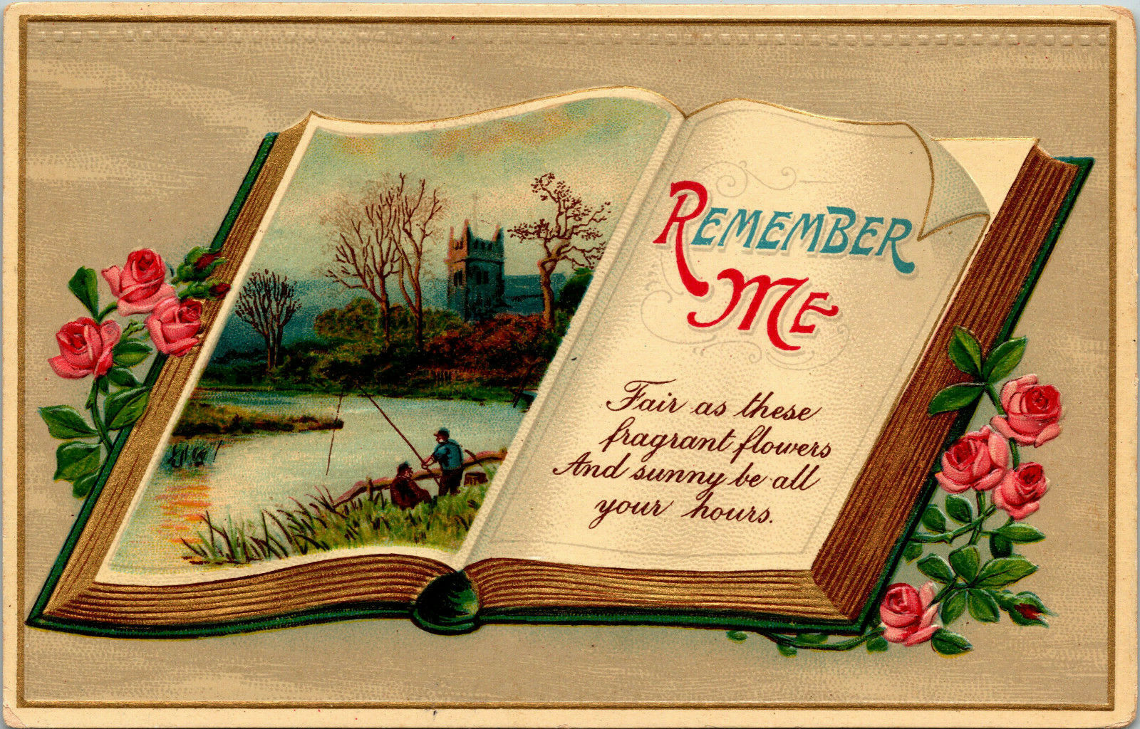 Remember Me Poem Embossed 1912 Postcard 