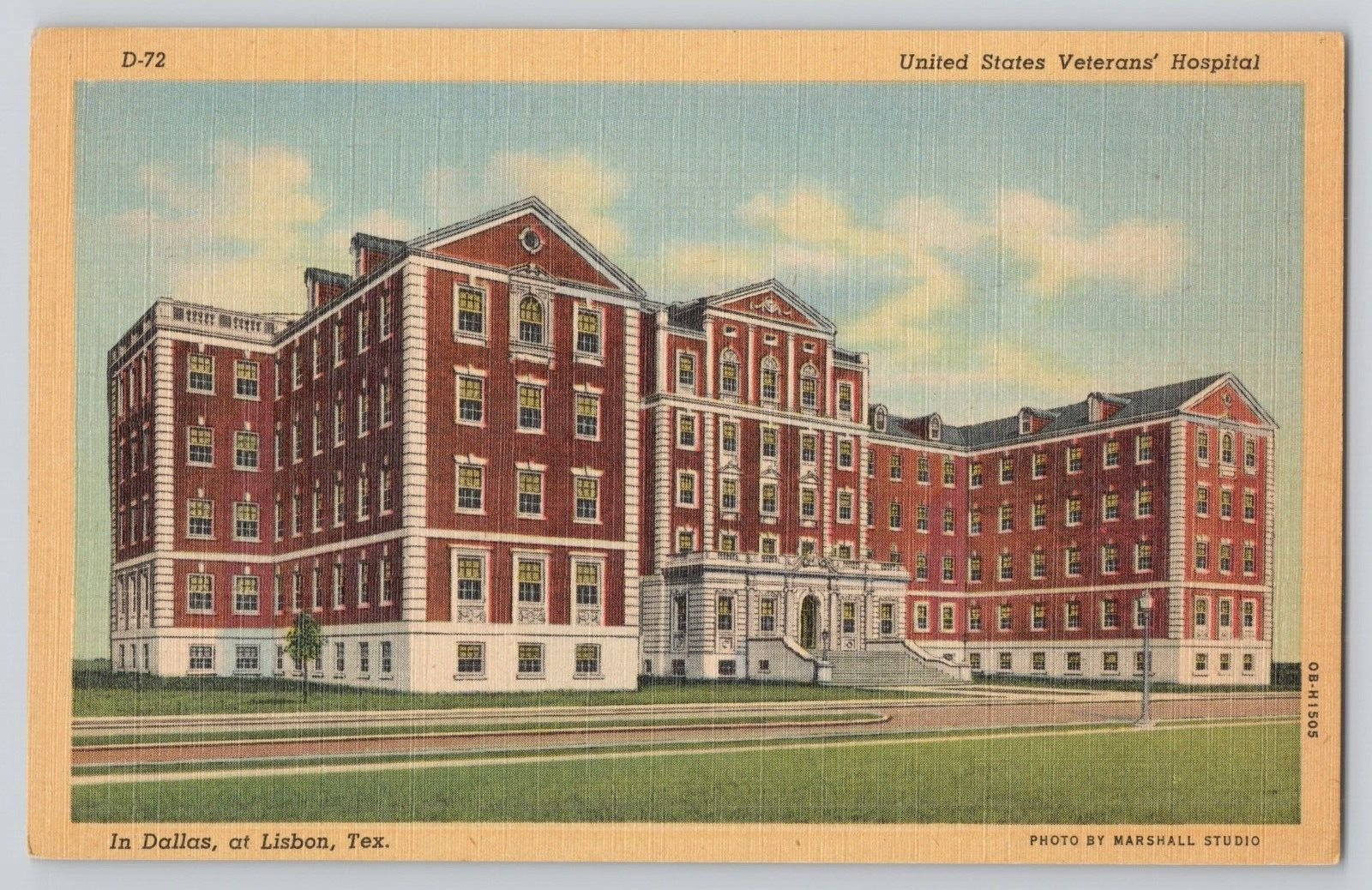 Postcard United States Veterans Hospital, Dallas, Texas