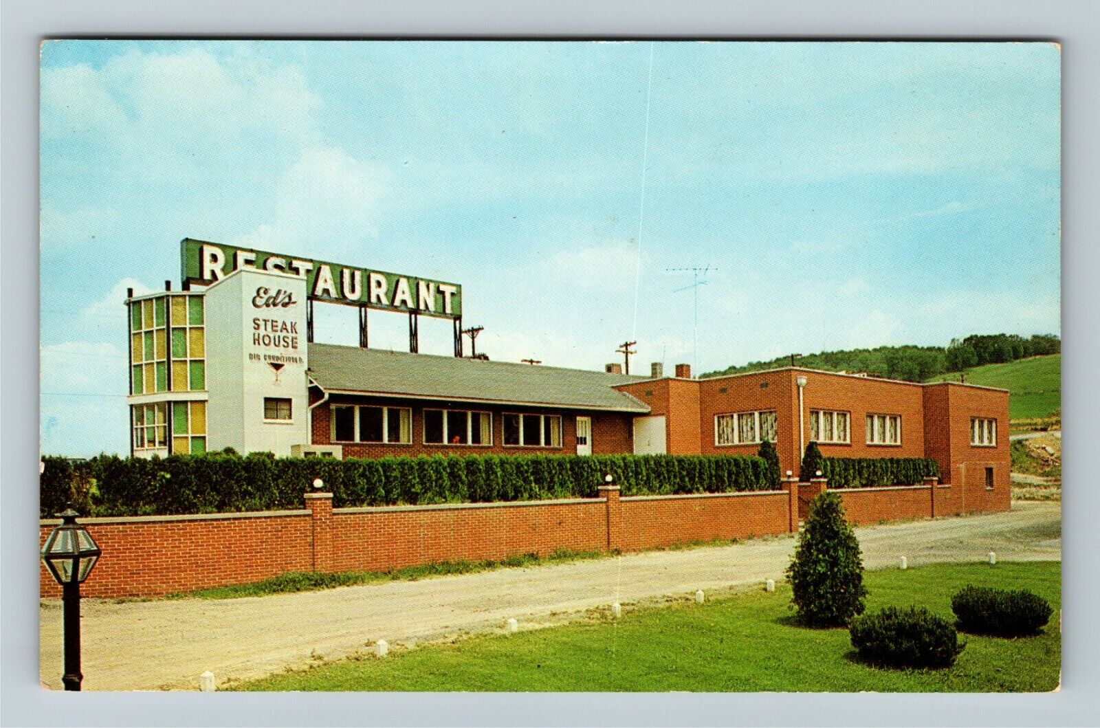 Bedford PA-Pennsylvania Ed's Steak House Vintage Souvenir Postcard