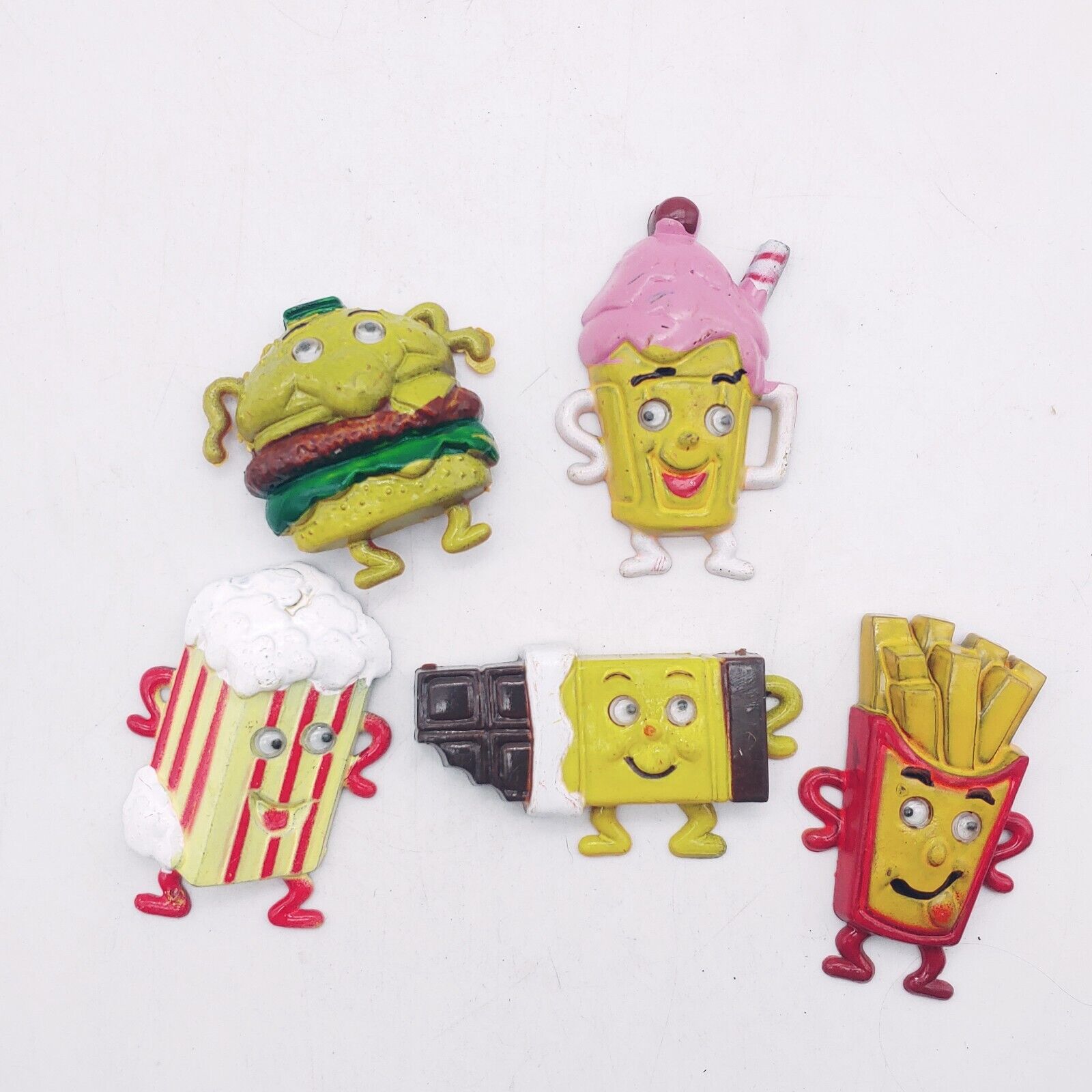 Vintage Giftco Inc Set of 5 Junk Food Refrigerator Magnets With Googley Eyes