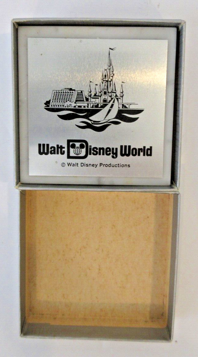 VINTAGE 1970s Walt Disney World Silver Metal & Marble Paperweight 2.5\