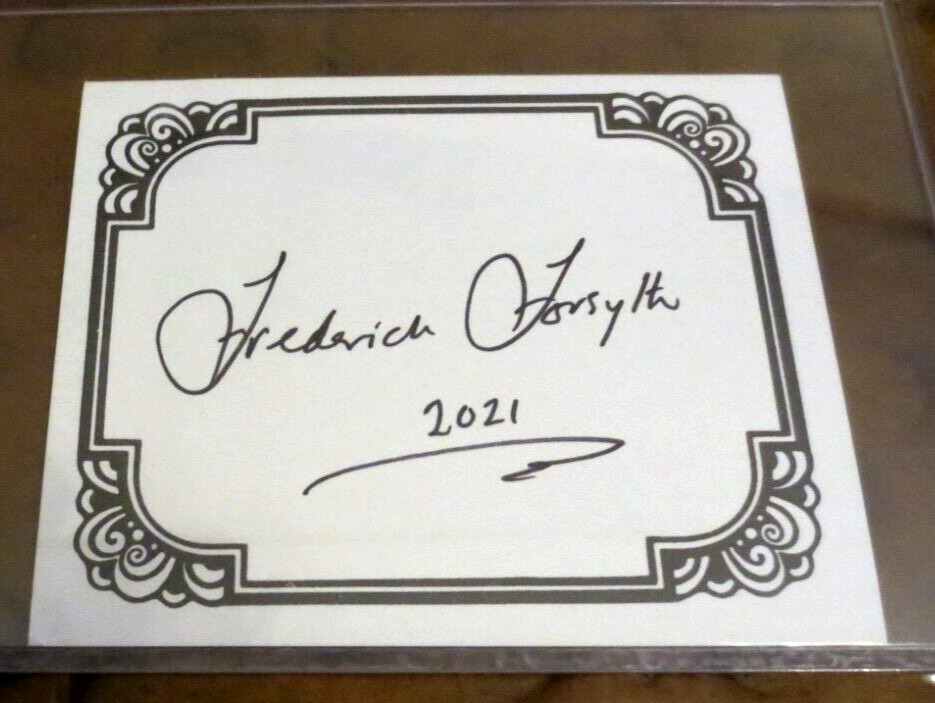 Frederick Forsyth autographed bookplate signed Author The Day of the Jackal