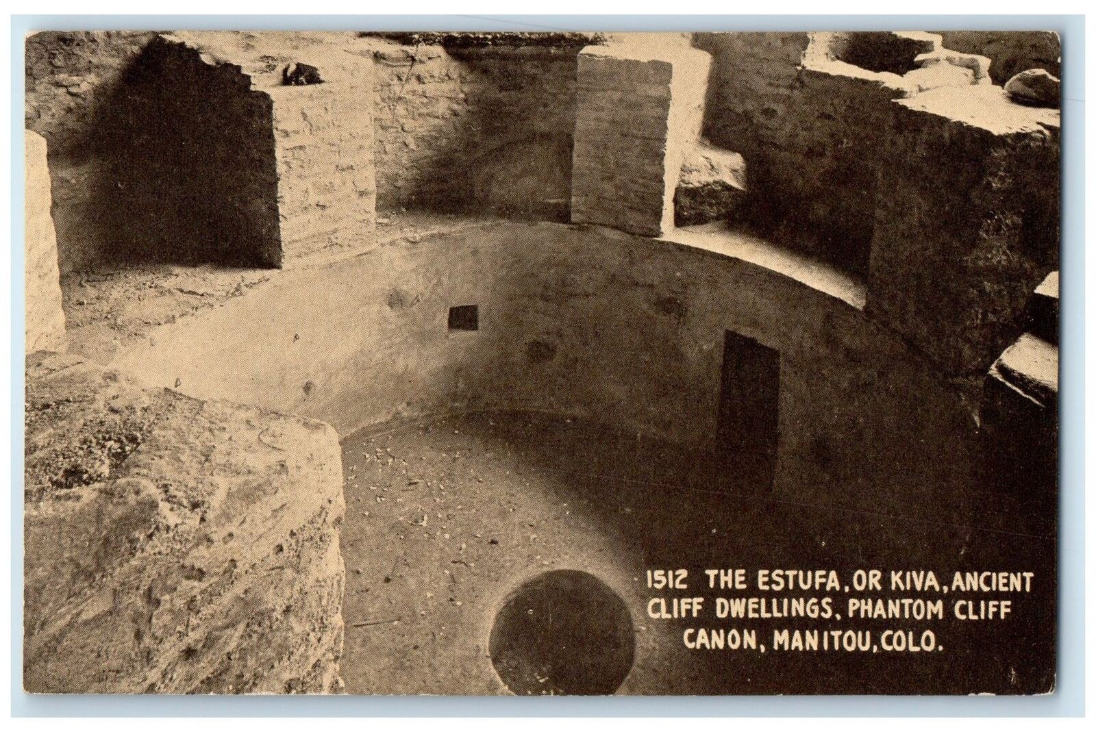 c1940's Ancient Cliff Dwellings Phantom Cliff Canon Manitou Colorado CO Postcard