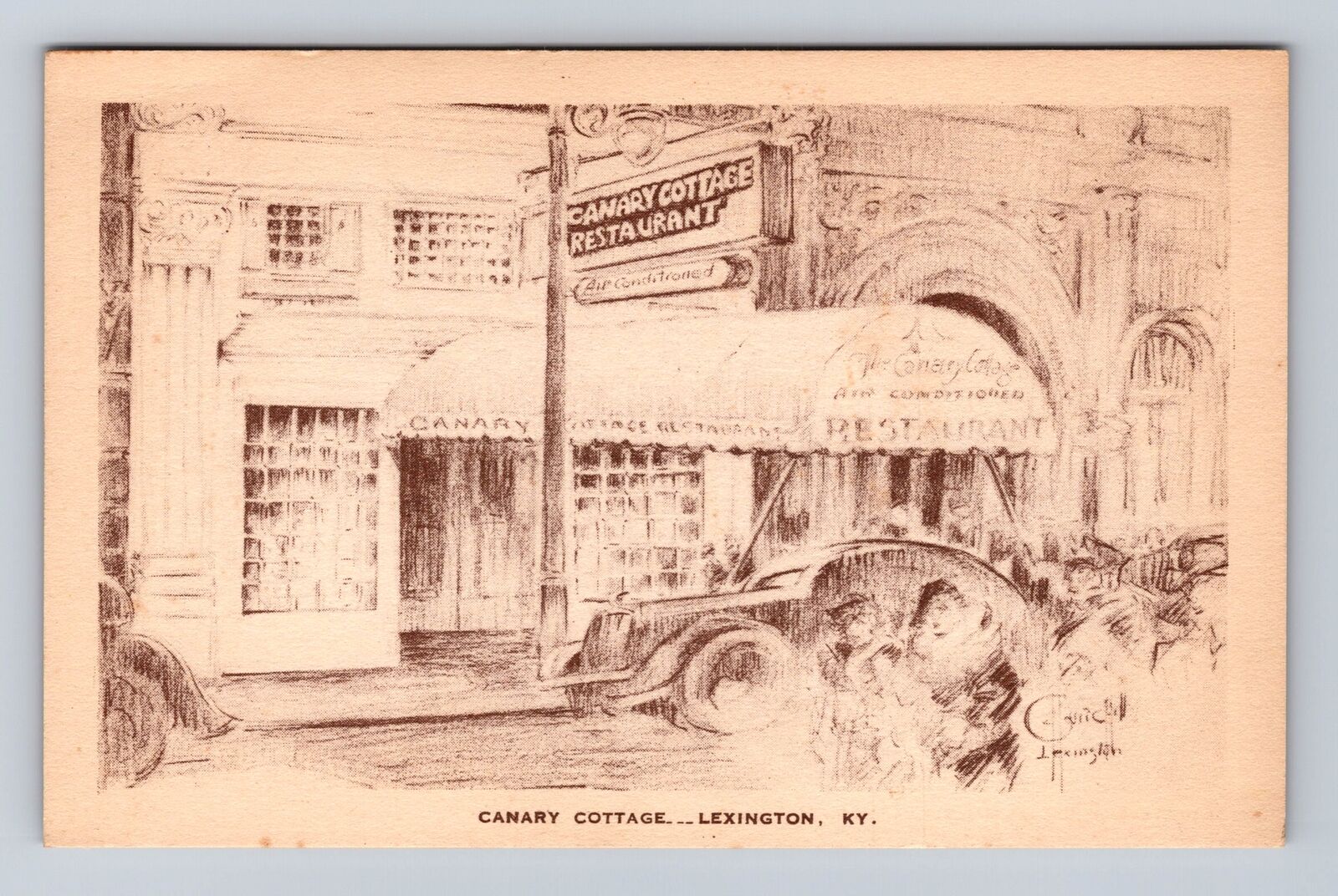 Lexington KY-Kentucky, Canary Cottage Fine Restaurant, Antique Vintage Postcard