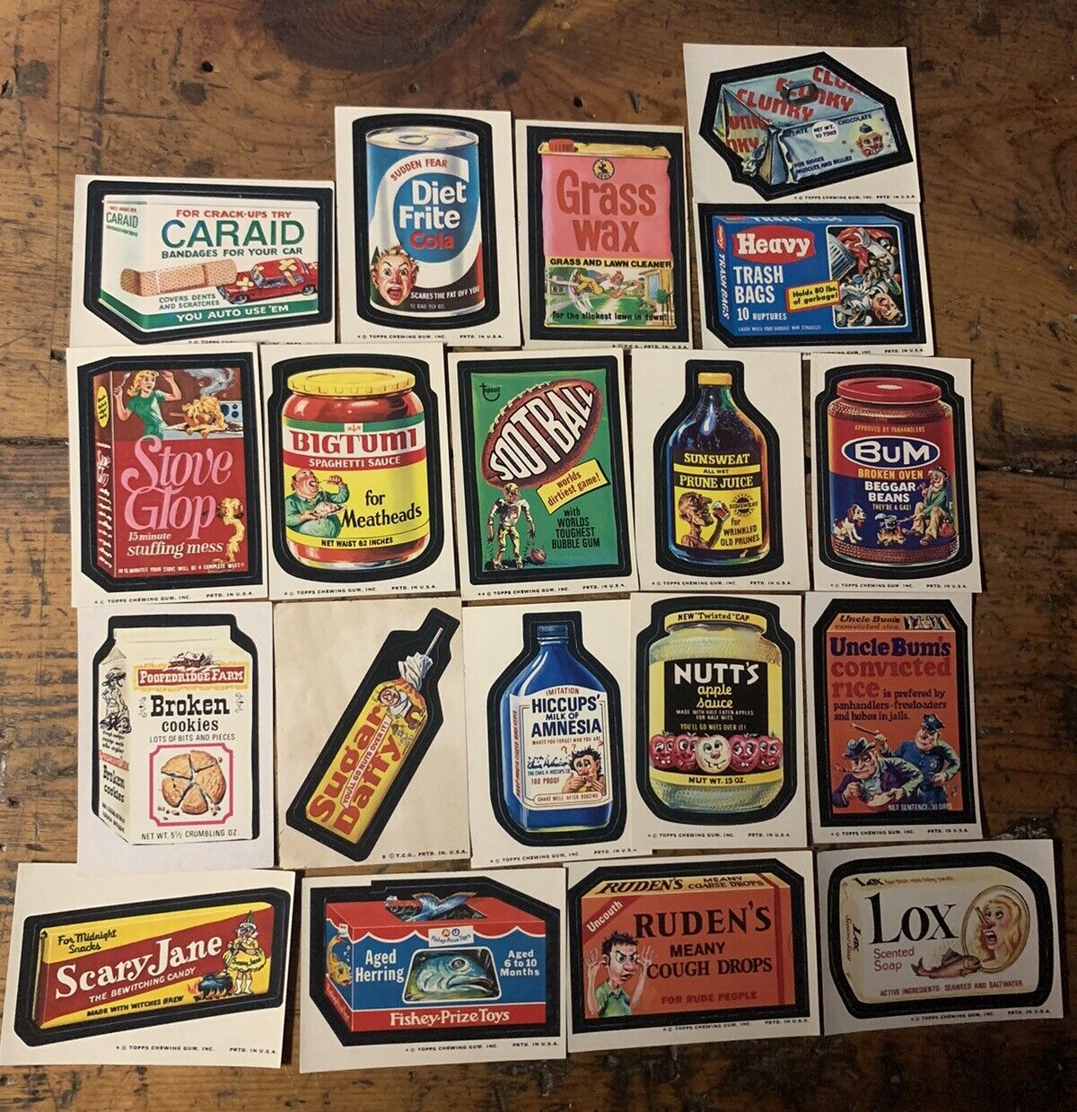 1974 topps wacky packages. 19 Stickers