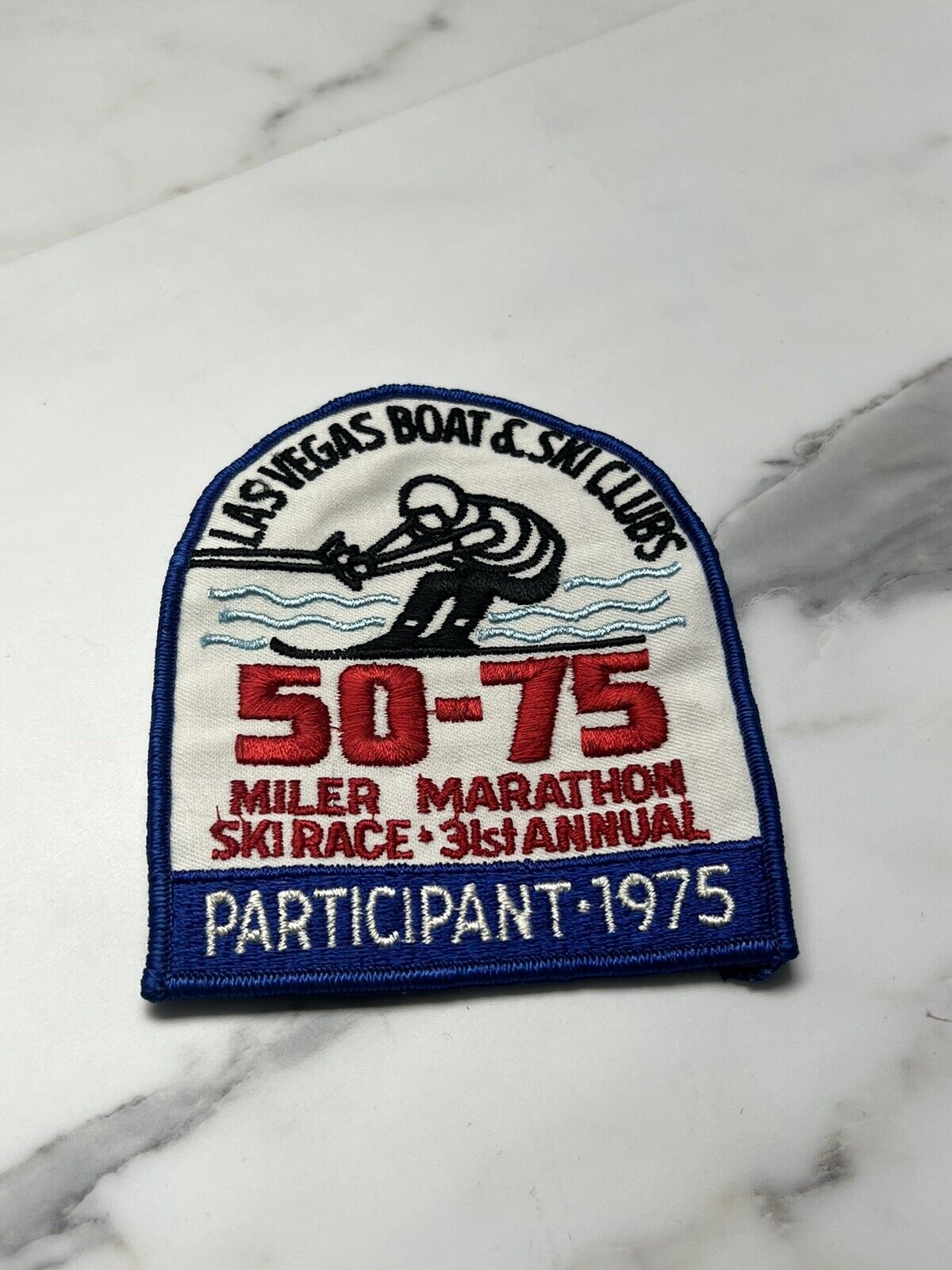 1975 Vintage Las Vegas Boat & Ski Club Patch 50 & 75 Mile Race Marathon 31st