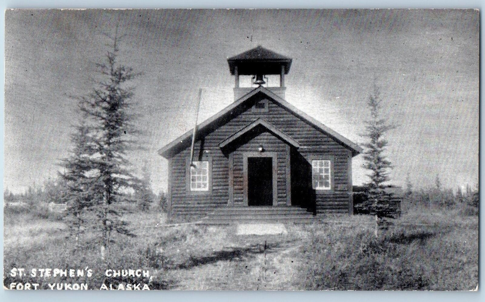 Fort Yukon Alaska AK Postcard St. Stephen's Church Exterior Scene c1920s Vintage