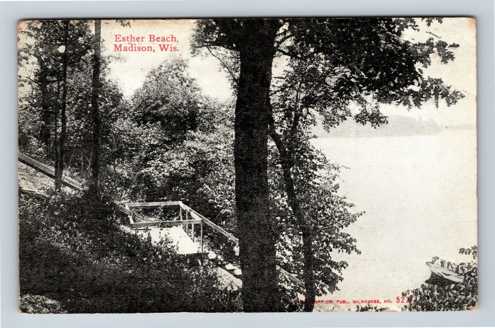 Madison WI, Esther Beach, Overlook, Wisconsin c1912 Vintage Postcard
