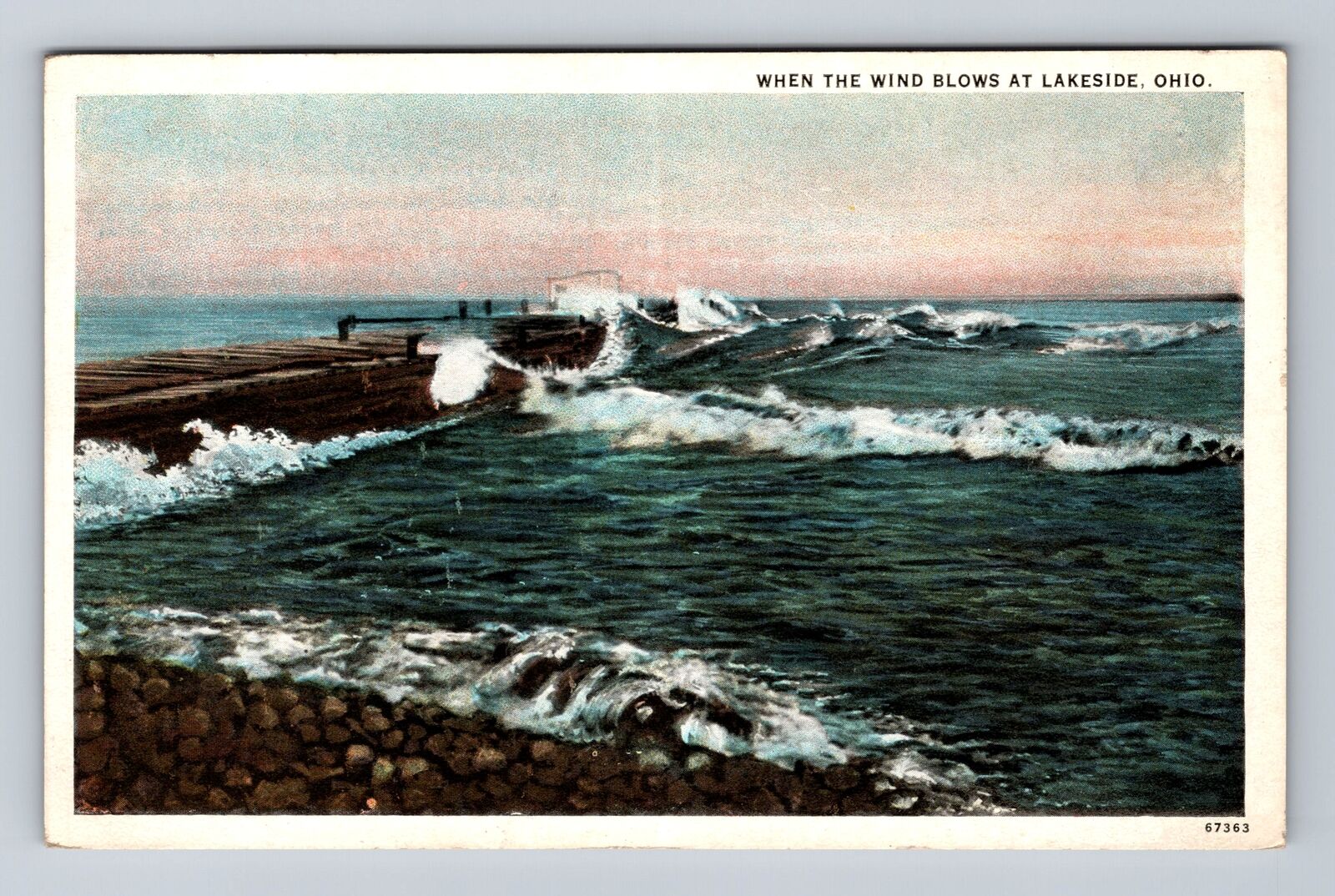 Lakeside OH-Ohio, When The Wind Blows, Antique, Vintage Postcard