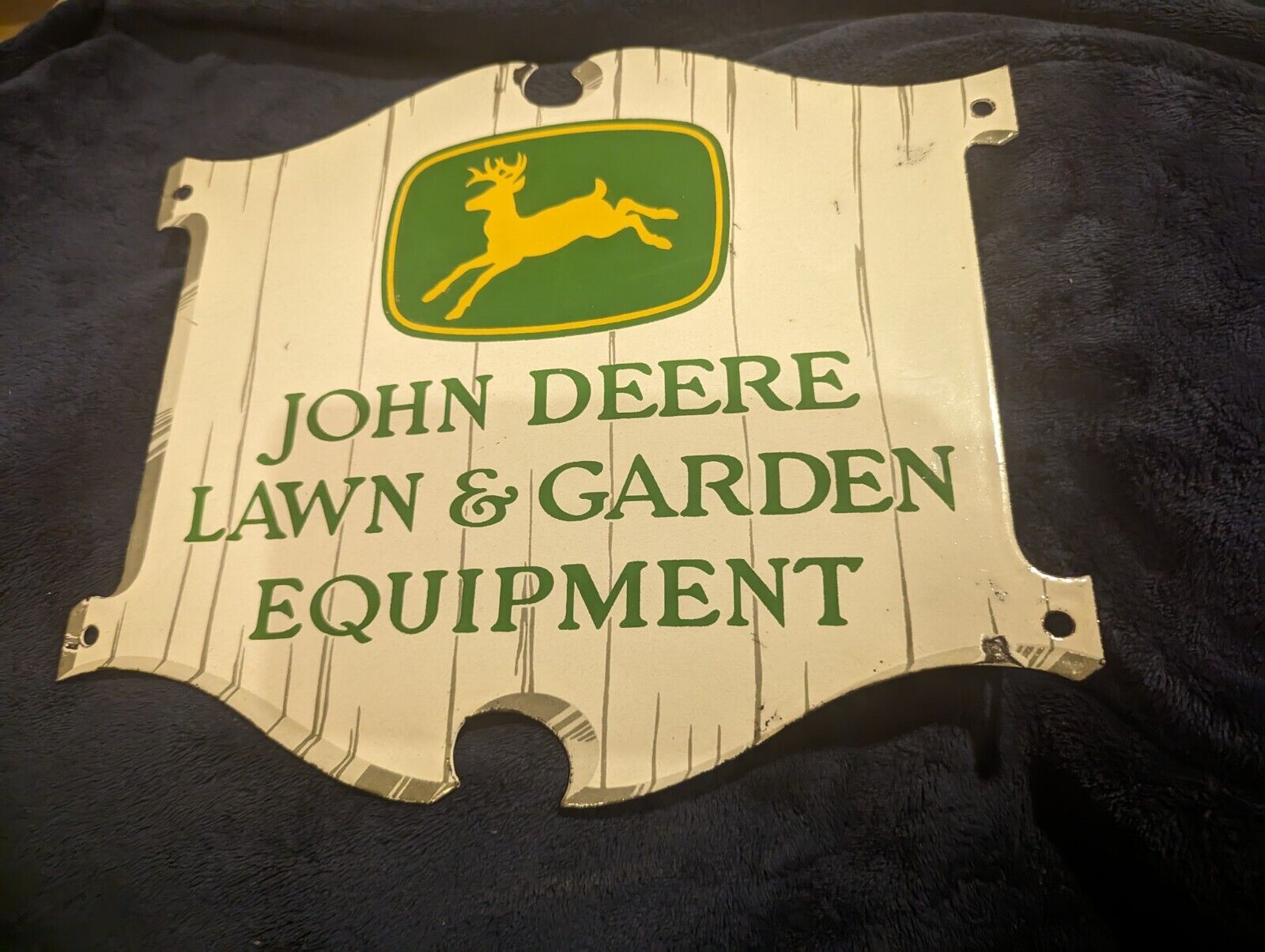 Porcelain John Deere Lawn & Garden  Equipment Sign Farm barn Tractor 110 112 70