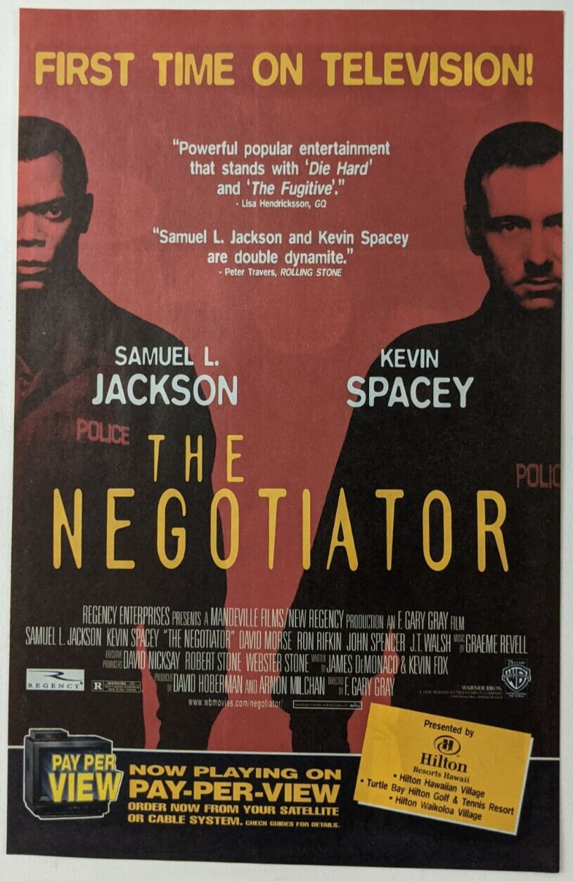Negotiator PPV Print Ad Movie Poster Art PROMO Original Samuel L Jackson Hilton