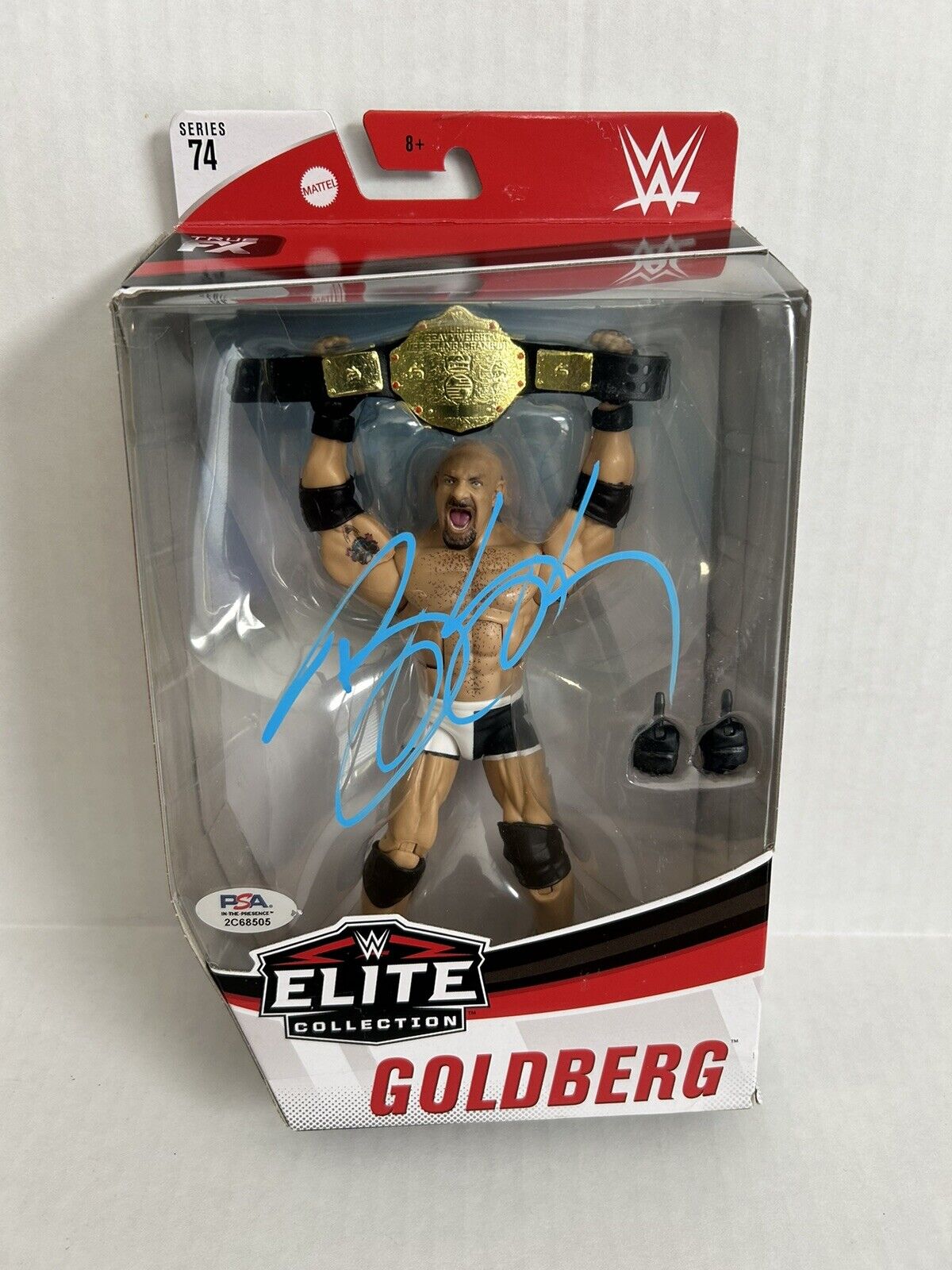 GOLDBERG Signed WWE Elite Collection Big Gold Belt Mattel Figure 74 PSA/DNA