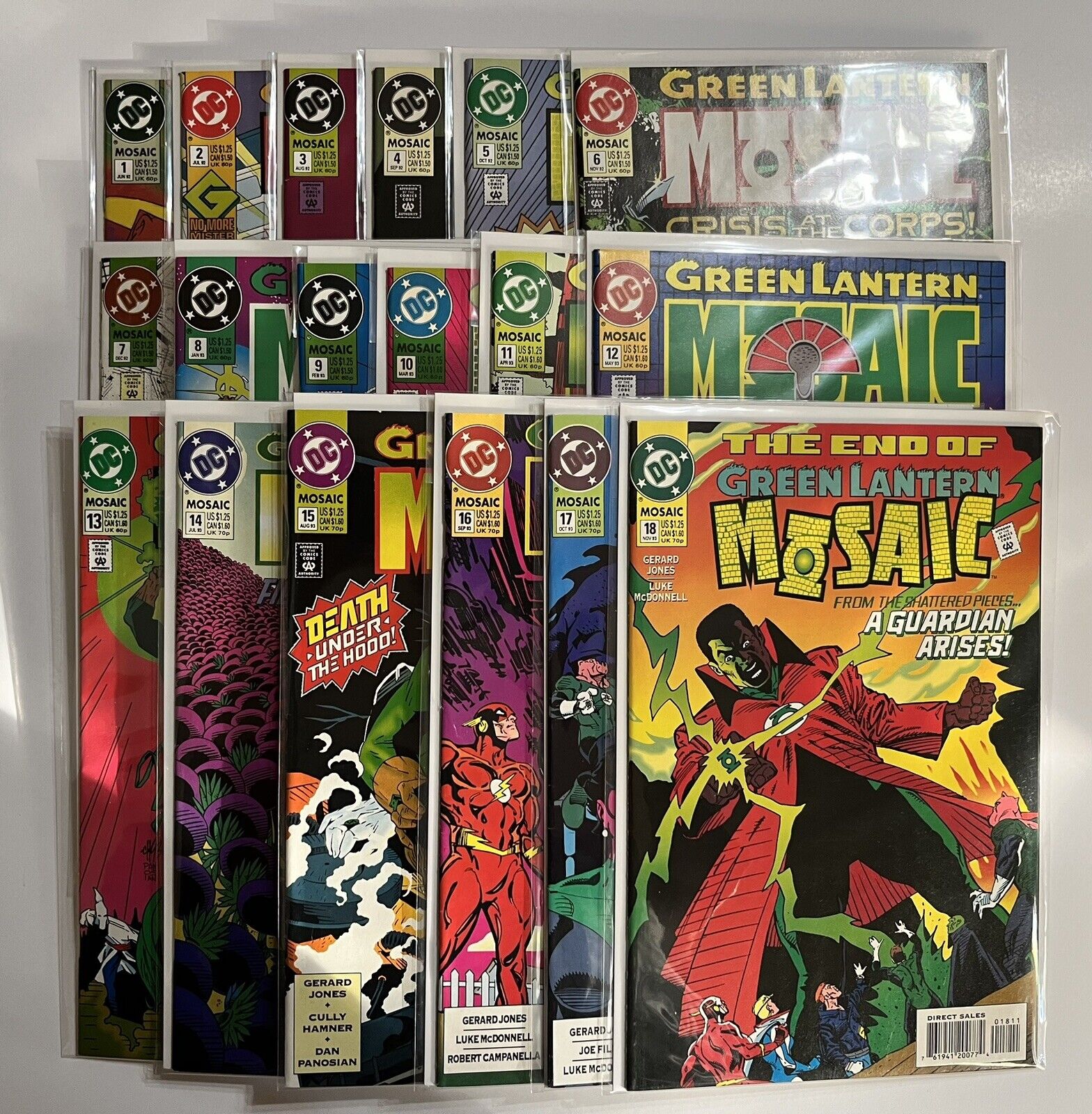 Green Lantern: Mosaic #1-18, DC Comics 1992/93 ~ Lot Of 18 ~ VF/NM