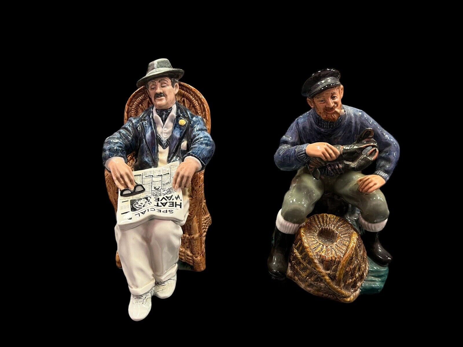 Royal Doulton The Lobster Man  Figurine # 2317 And Taking Things Easy # 2677