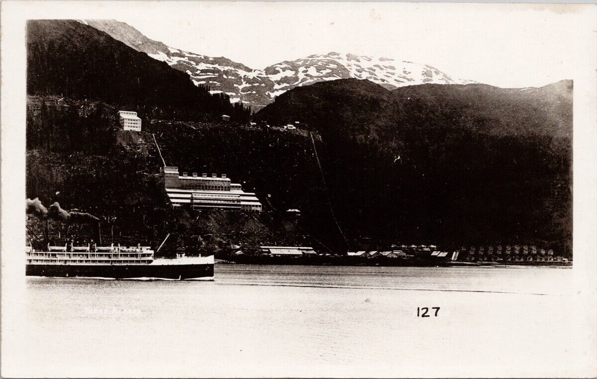 SS 'Prince George' Ship Thane Juneau AK Gastineau Gold Mill RPPC Postcard H53
