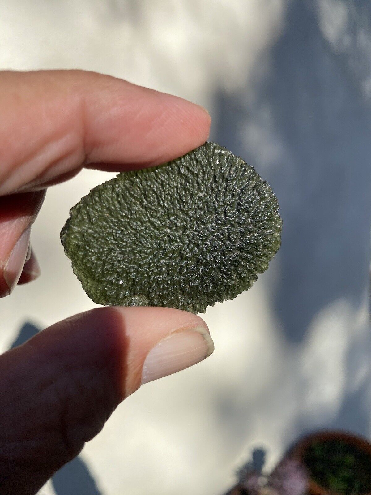 Moldavite- 23 Grams Beautiful Color, Transparency, Texture Genuine Chlum