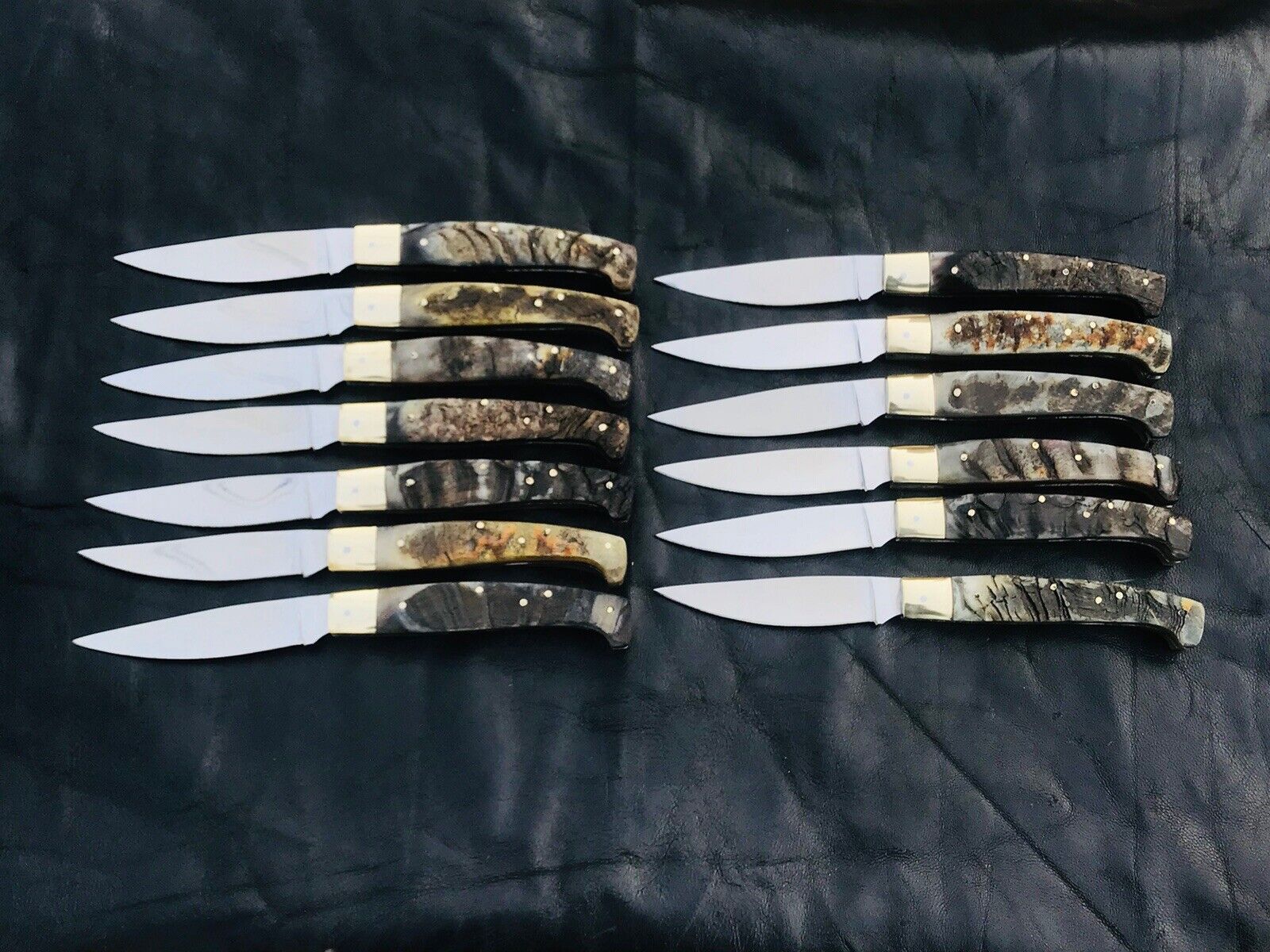 Lot Of 13 | BS-1985 | HandMade Stainless Pattada Folding Ram Horn italian KNIFE