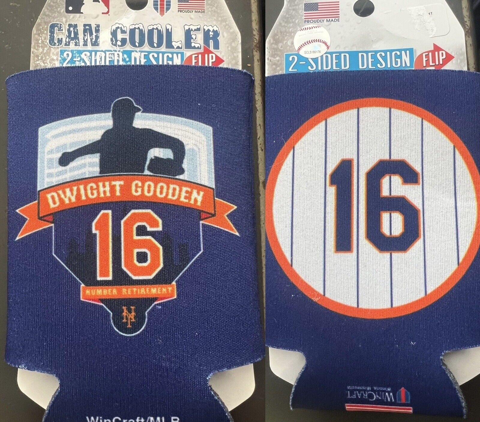 NY METS DWIGHT GOODEN CAN KOOZIE NUMBER 16 DOC RETIREMENT 4/14/2024 BASEBALL MLB