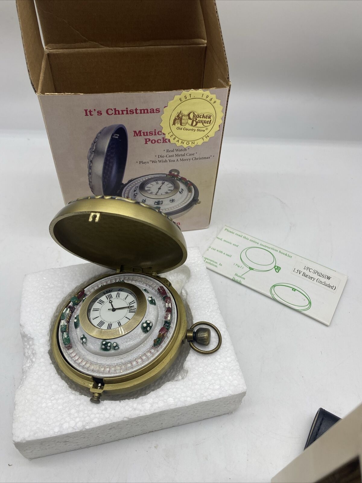 Mr. Christmas Animated Train Pocket Watch Clock Cracker Barrel