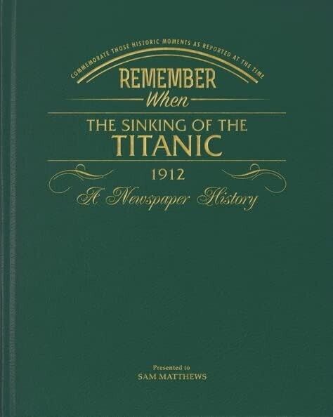 TITANIC The Sinking Personalised History Keepsake Birthday Newspaper Gift Book