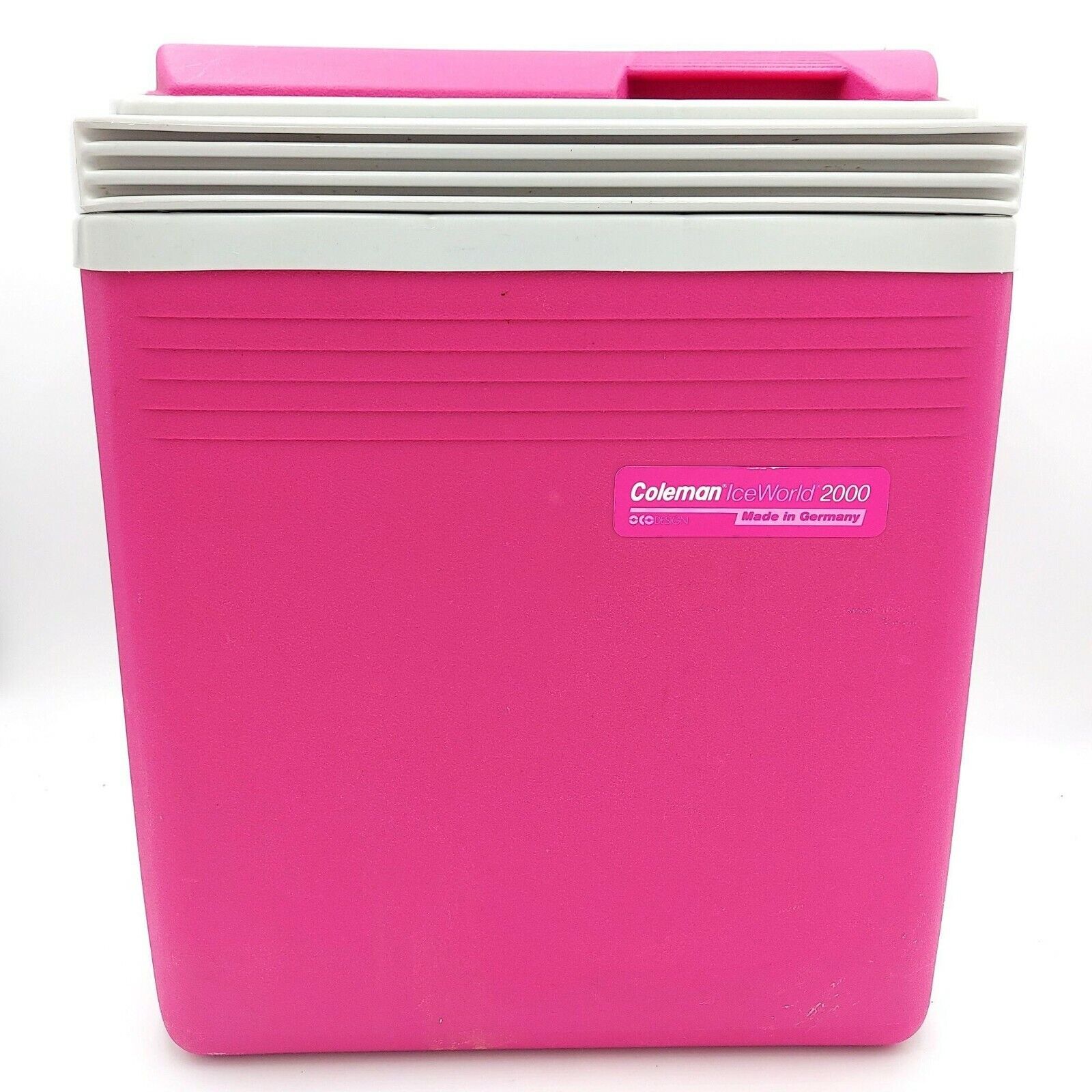Coleman Ice World 2000 Cooler Vintage Pink Fuchsia 1989 Made in Germany Kuhlbox 