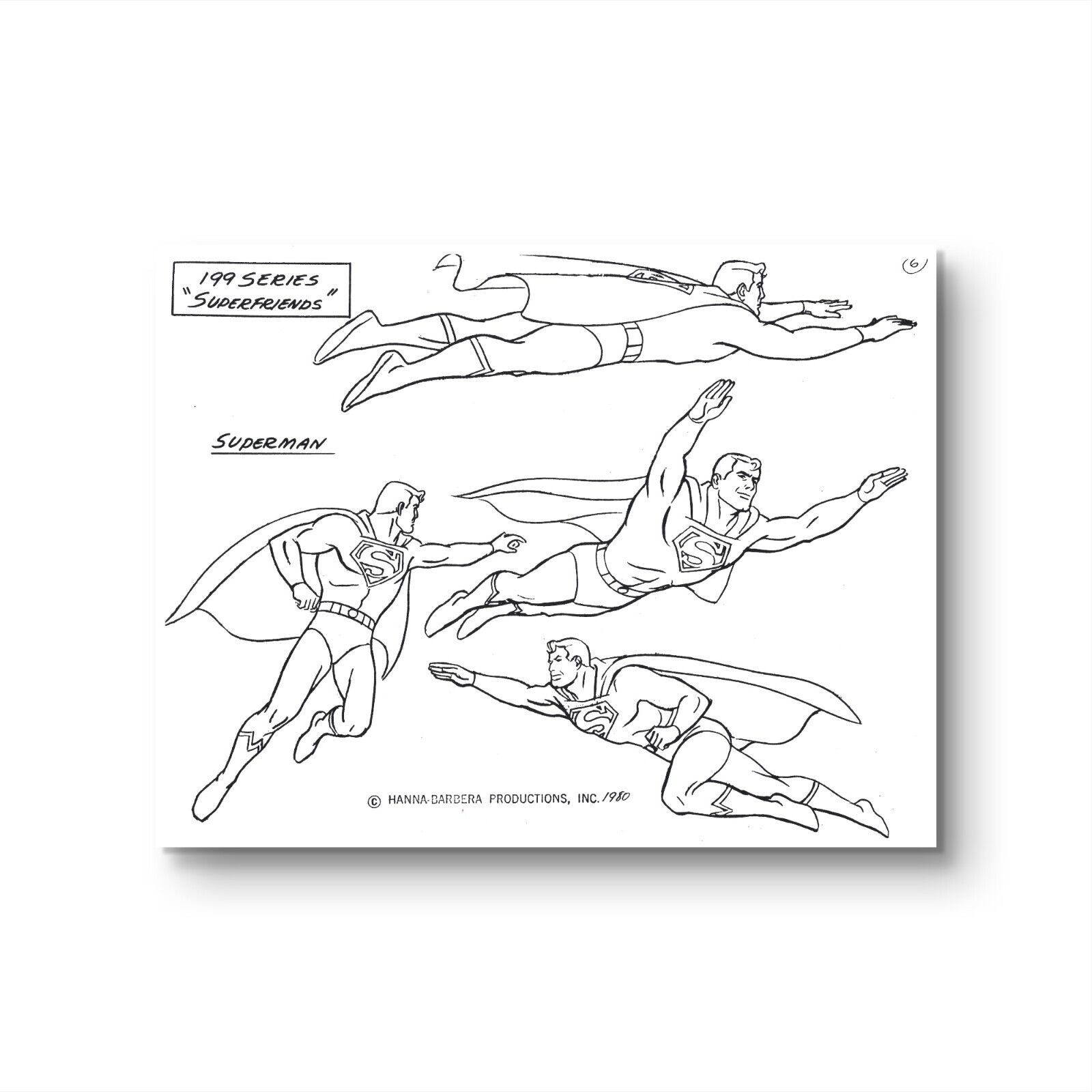 Super Friends Original Production Model Sheet: Superman, SSV1046