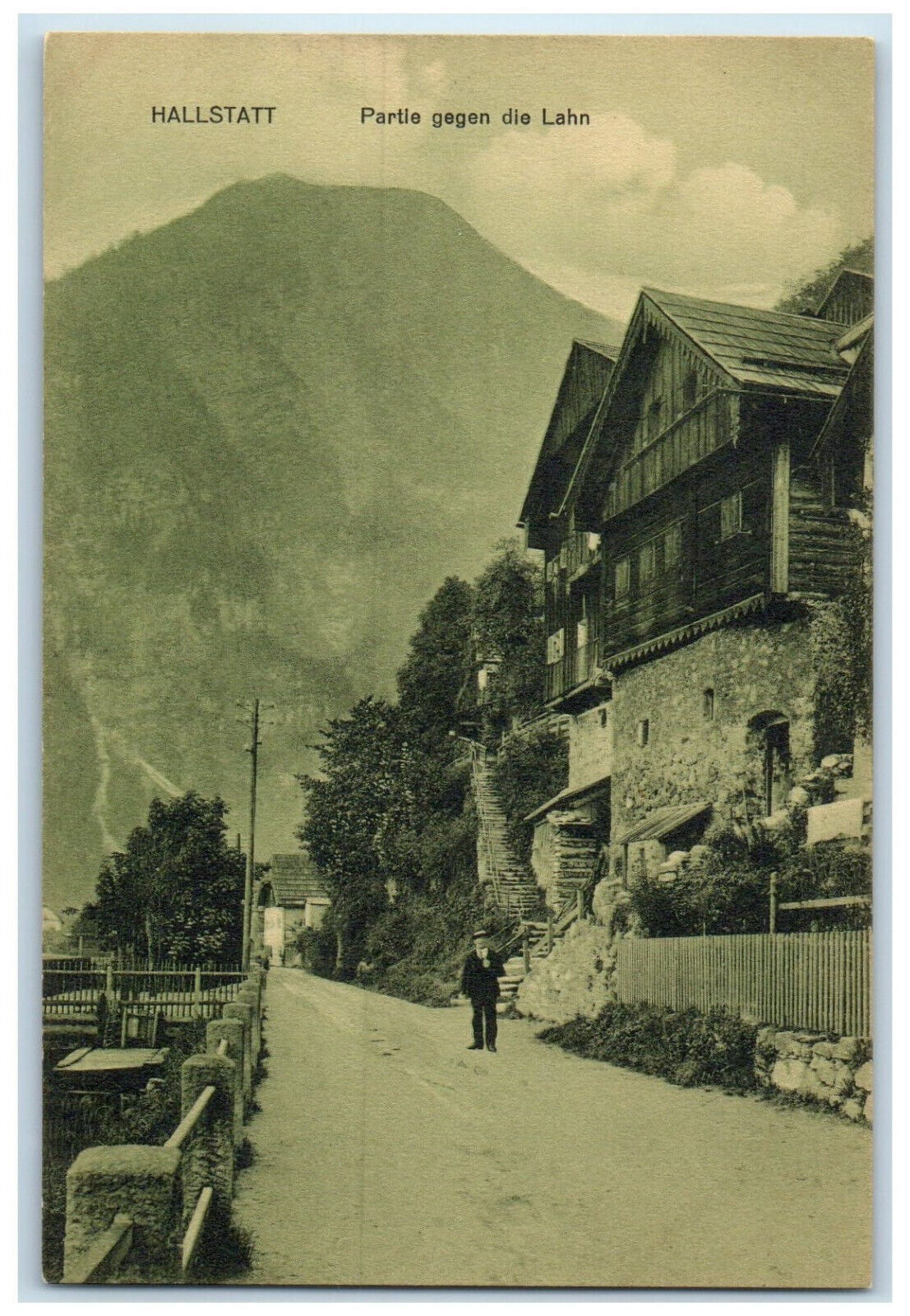 c1910 Portion Against The Lahn Hallstatt Gmunden Upper Austria Postcard