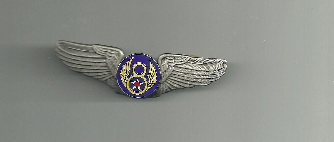 8TH AIR CORPS FORCE  USAF PEWTER WING  BADGE  PIN 