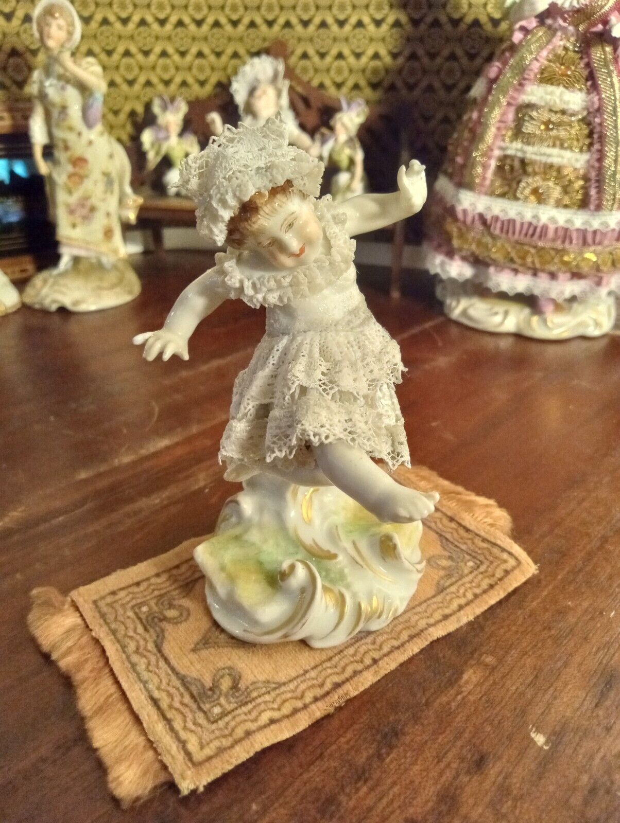 rare porcelain antique dresden lace german child figurine bisque baby 1860