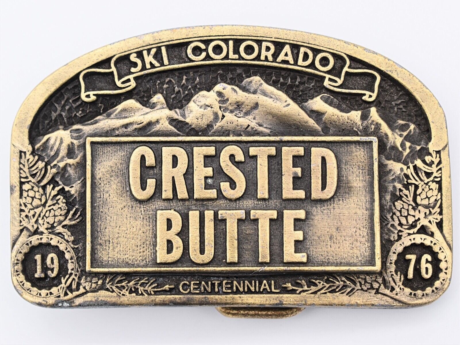 1970s Crested Butte Colorado Ski Resort Slopes Vintage Belt Buckle