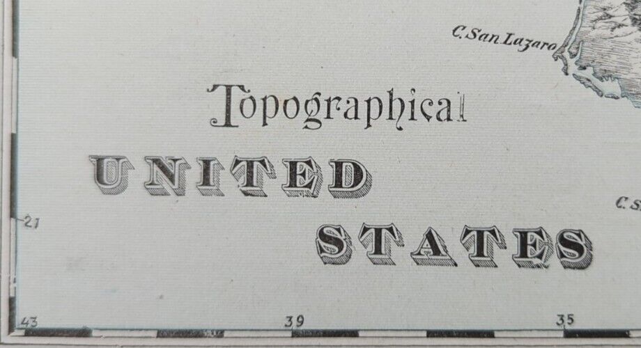 Vintage 1901 TOPOGRAPHICAL UNITED STATES Map 22